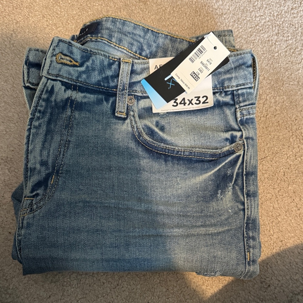 Aeropostale Men's Straight Jeans - Light Blue